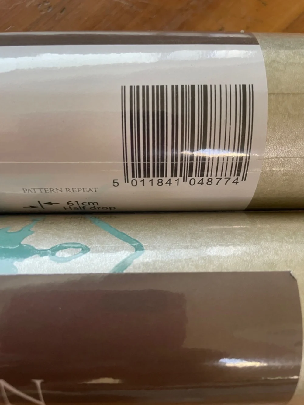 Gold and Teal Damask Wallpaper Roll